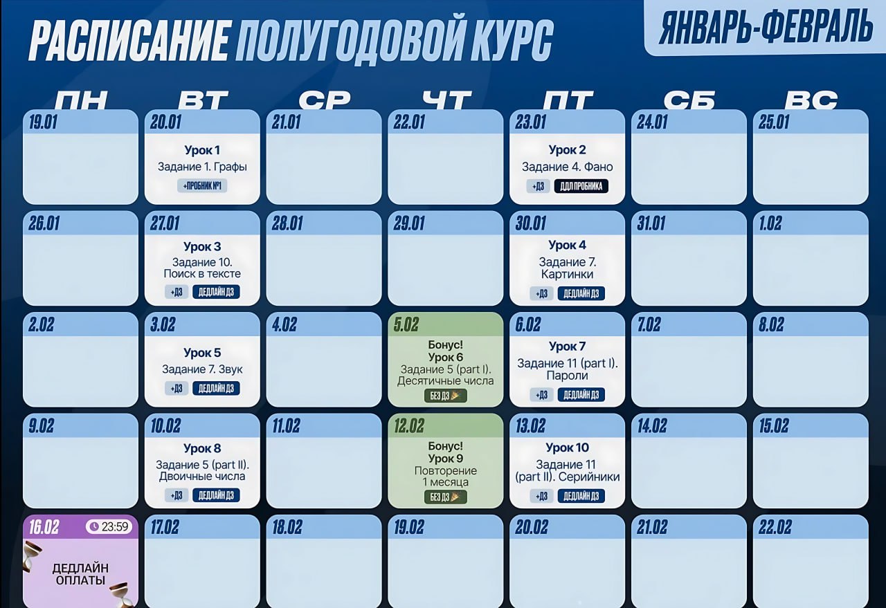 Январь 🎄 — программа курса, изображение 1