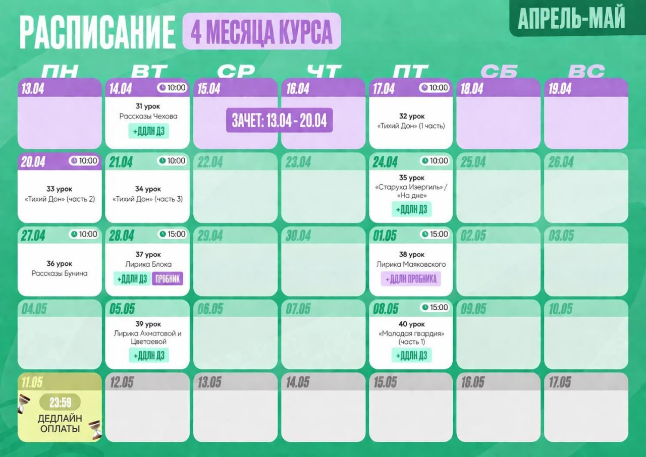 Апрель ☀️ — программа курса, изображение 1