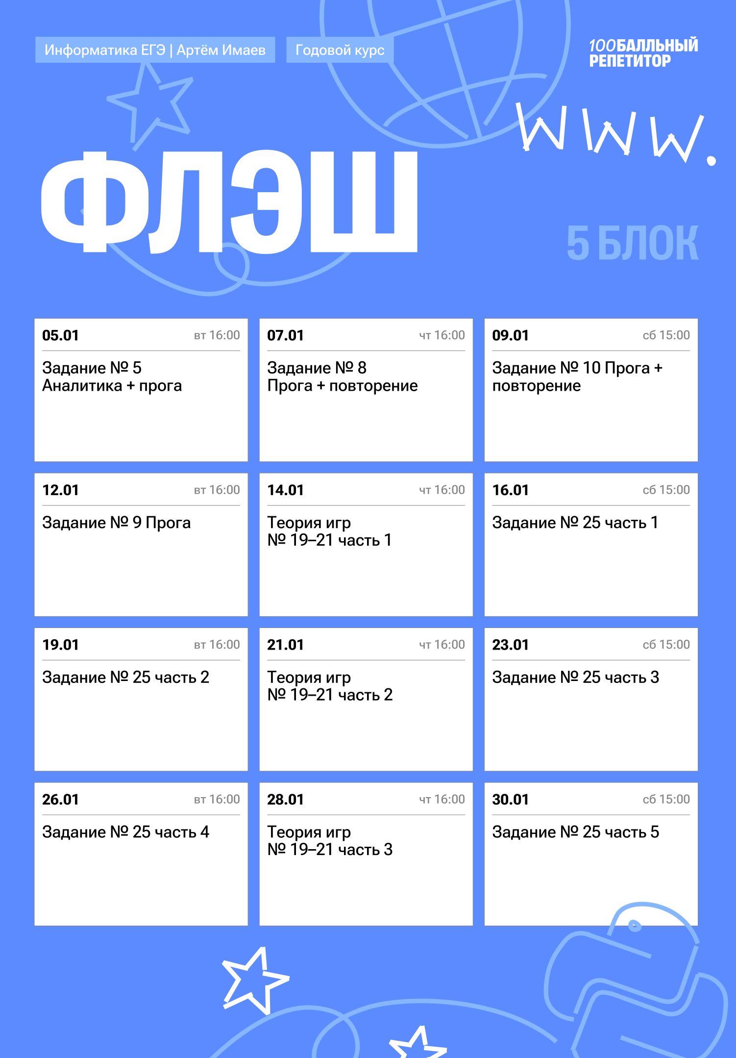 Январь — программа курса, изображение 1