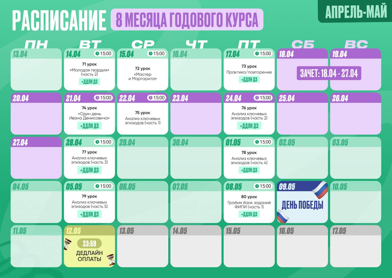 Апрель ☀️ — программа курса, изображение 1