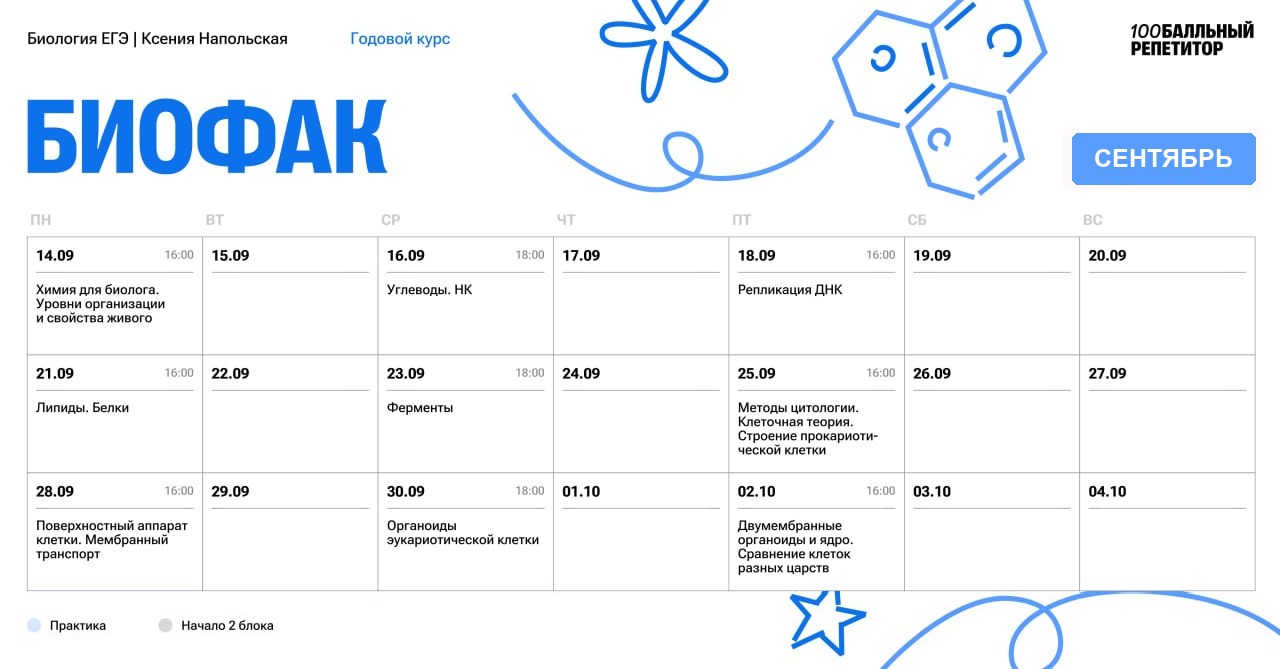 Сентябрь — программа курса, изображение 1
